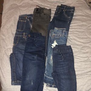 Toddler Jeans ! Worn once or none at all 5 pair of jeans 1 Jean jumper